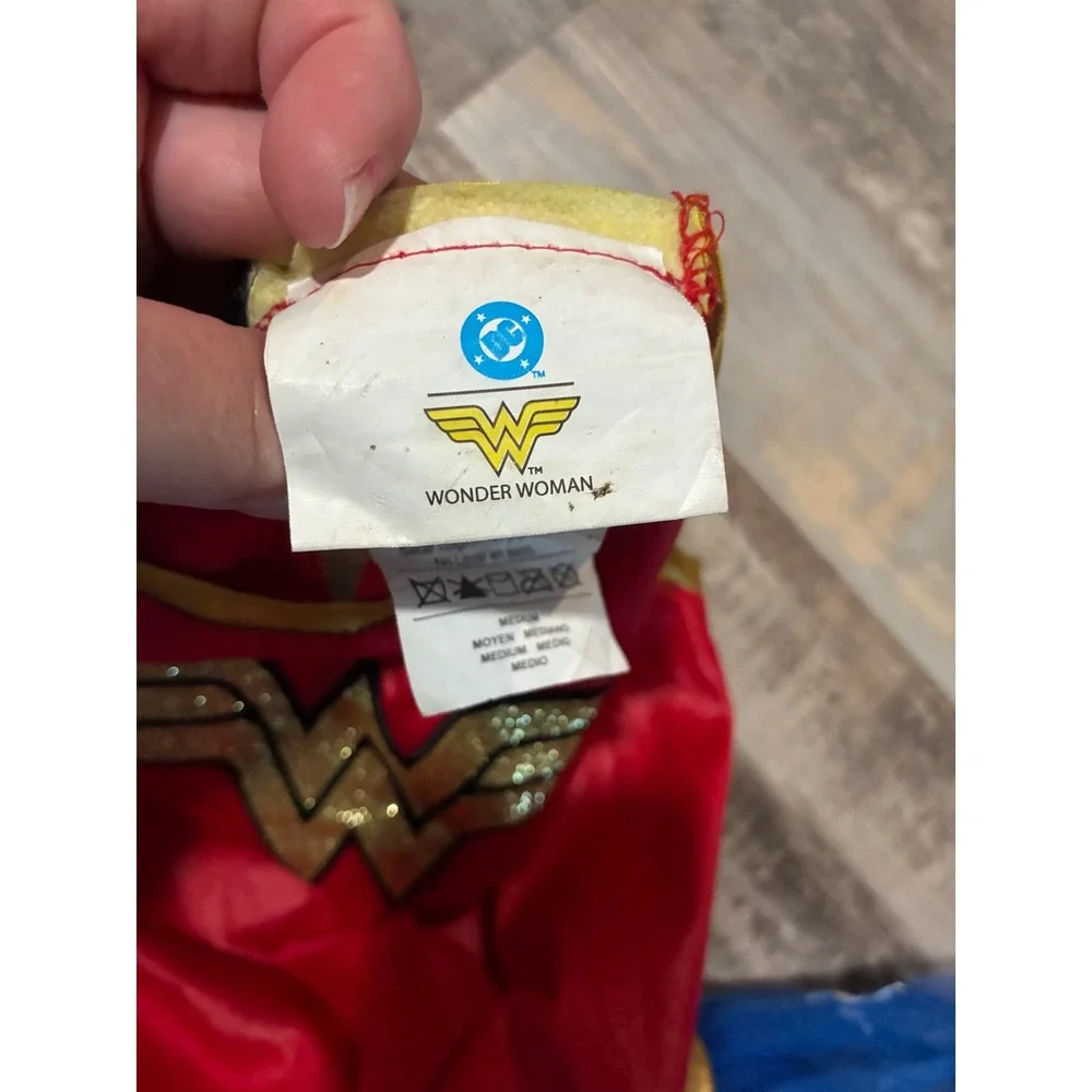 Rubies DC Comics Wonder Woman Costume Dress Kids Medium Red Blue Star Tutu